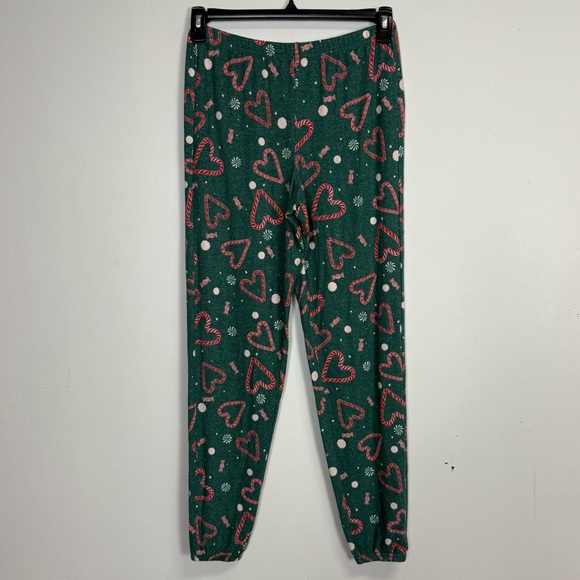 NEW Nordstrom Pajama Set Womens Medium Green Christmas Candycane 2 Piece NWOT - Picture 3 of 12